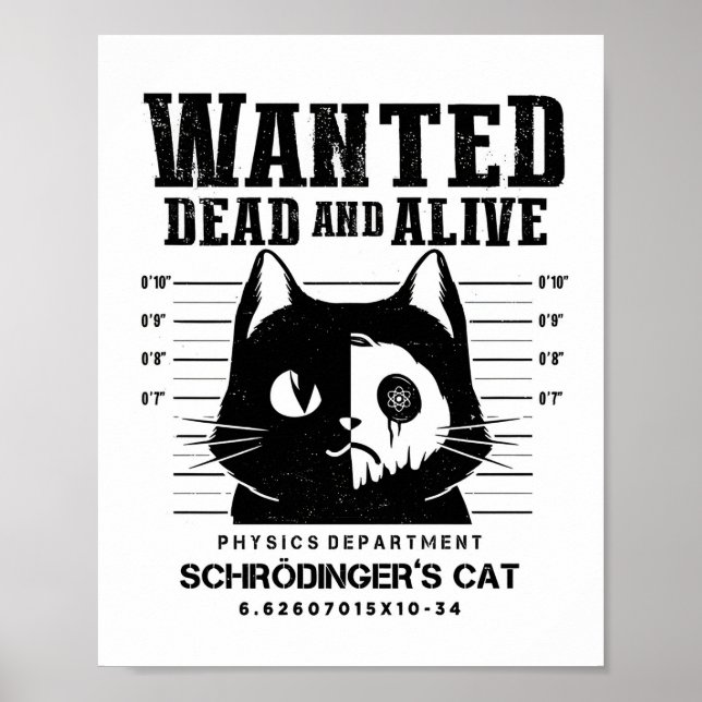 Gesucht Tot Oder Lebendig Katze Klassiker Poster (Vorne)