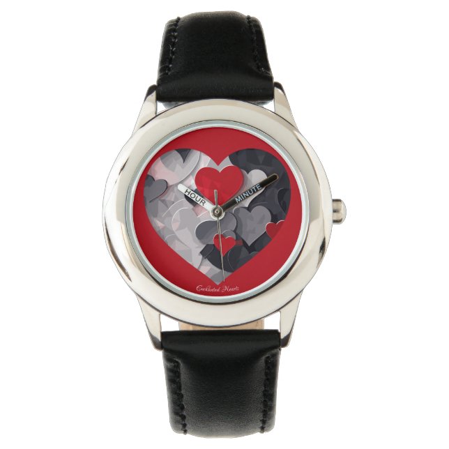 Gesuchte Herzen Armbanduhr (Vorderseite)