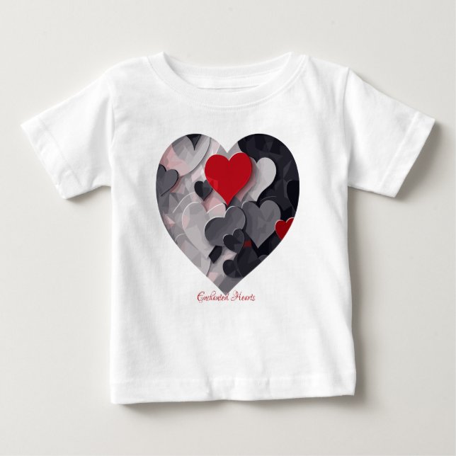 Gesuchte Herzen Baby T-shirt (Vorderseite)