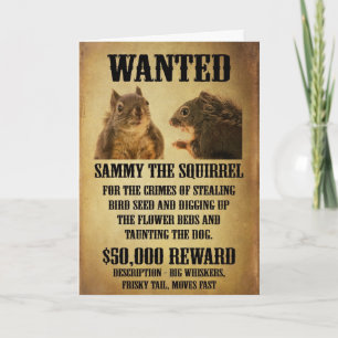 Gesuchtes Plakat mit Eichhörnchen Karte