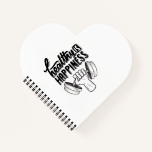 Gesund ist Glück Fitnessstudio Motivationsdesign Notizbuch