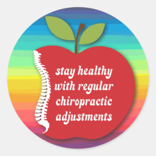 Gesunde (Apfel-)Chiropraktikkleber bleibe Runder Aufkleber