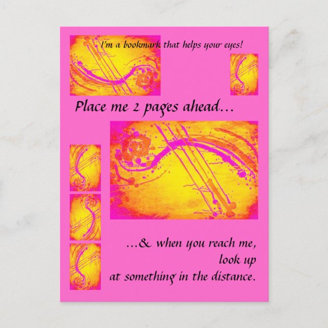 Gesunde Augen - Lesezeichen für Leser Postkarte (Vorderseite)