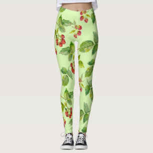Gesunde Berry: Himbeere Nahtlose Hintergrundbilder Leggings