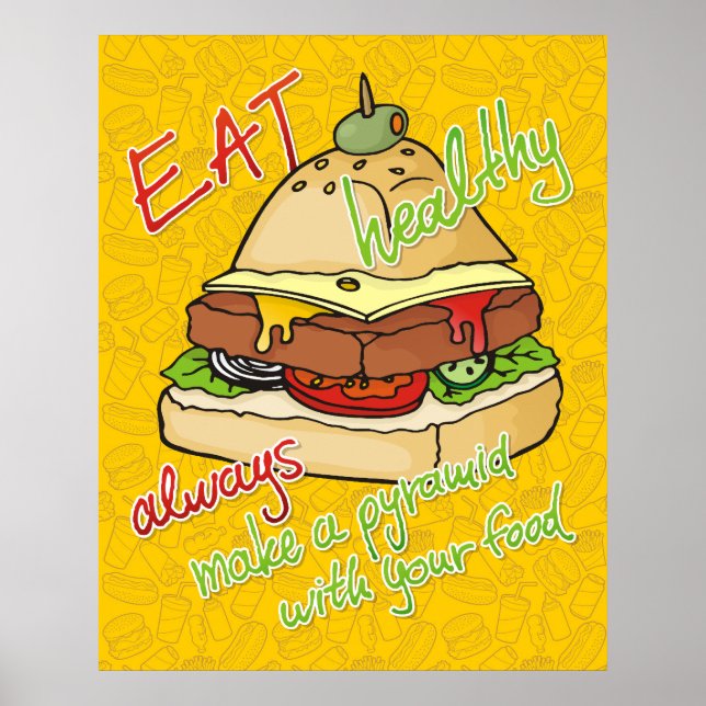 Gesunde Burger-Pyramide Poster (Vorne)