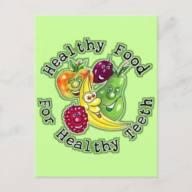 Gesunde Ernährung für gesunde Zähne Postkarte (Vorderseite)