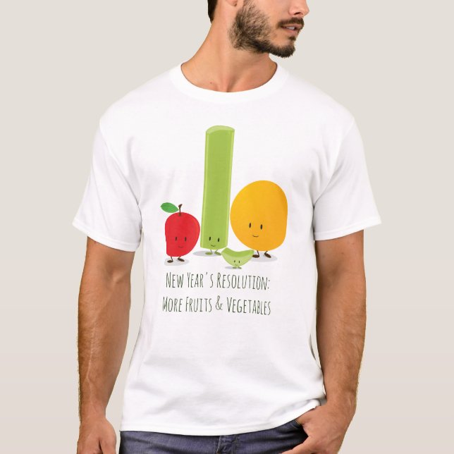 Gesunde Ernährung - Neujahrsentschließung T-Shirt (Vorderseite)