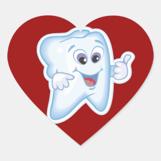 Gesunde Happy Tooth Herz-Aufkleber