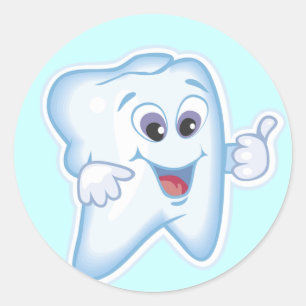 Gesunde Happy Tooth Runder Aufkleber