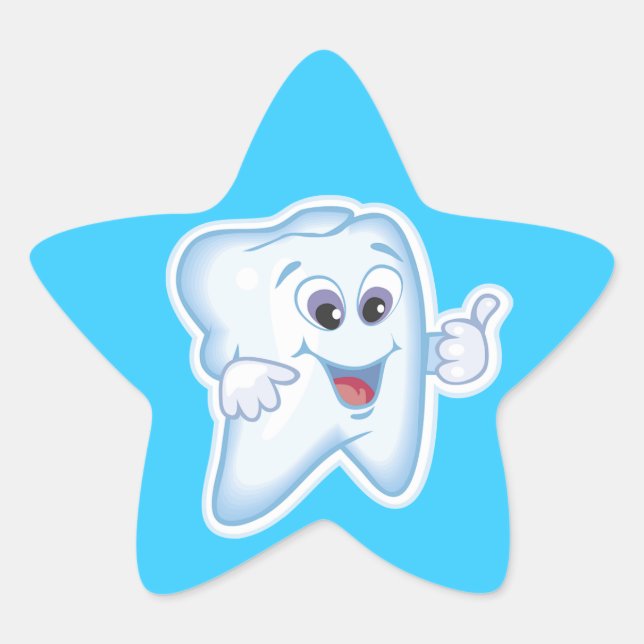 Gesunde Happy Tooth Stern-Aufkleber (Vorderseite)