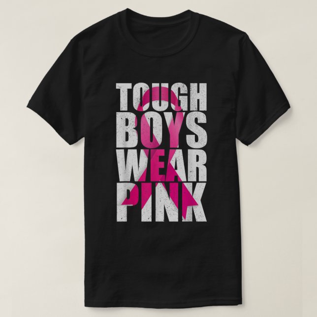 Gesunde Jungen tragen rosa Cool rosa Brustkrebs Aw T-Shirt (Design vorne)