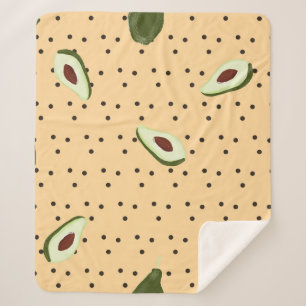 Gesunde Lebensmittel. Nahtloses Avocadomuster, Avo Sherpadecke
