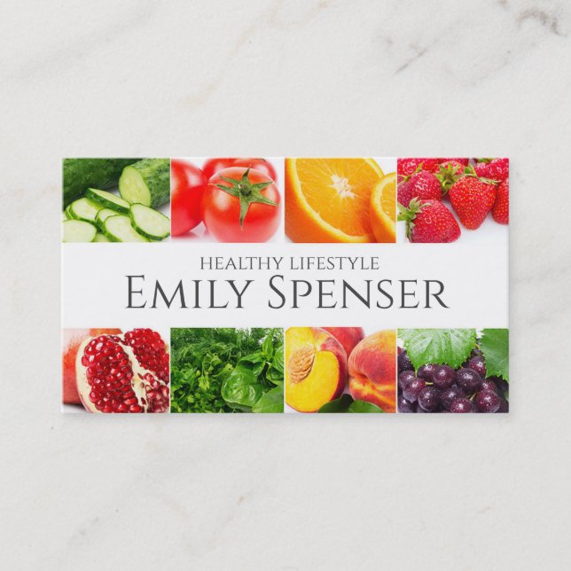 Gesunde Lebensweise Ernährung Frische Ernährung Ex Visitenkarte (Vorderseite)