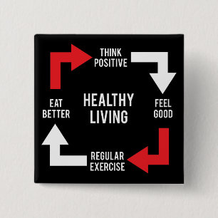 Gesunde Lebensweise - Fitness Motivierend Button