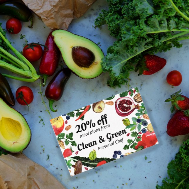 Gesunde Personal Koch Nutritionist Moderne Veggies Rabattkarte (Von Creator hochgeladen)