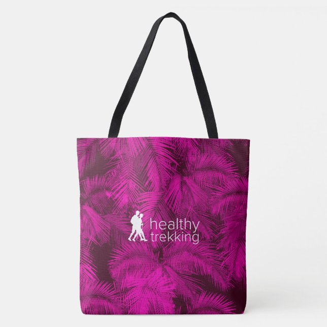 Gesunde Trekking Hawaiian Pink Palms Beach Bag Tasche (Vorderseite)