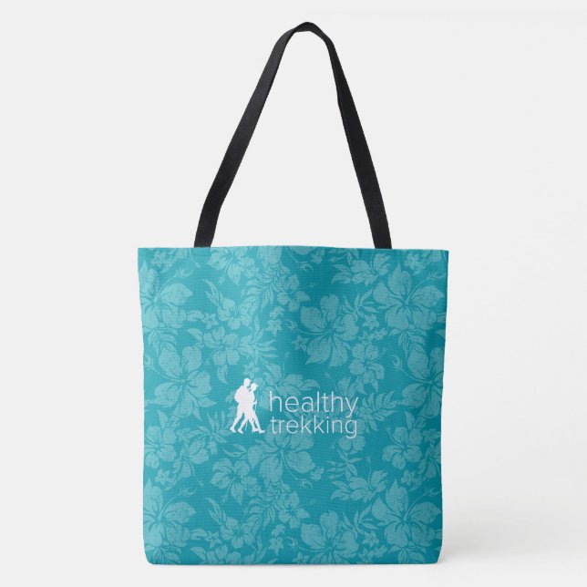 Gesunde Trekking Hawaiianischer Hibiskus Aquamarin Tasche (Vorderseite)
