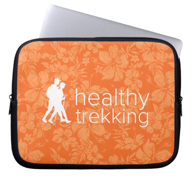 Gesunde Trekking Orange Hibiskus Logo Nass Anzug Laptopschutzhülle (Vorderseite)