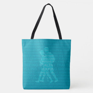 Gesunde Trekking Türkis Words Beach Bag Tasche
