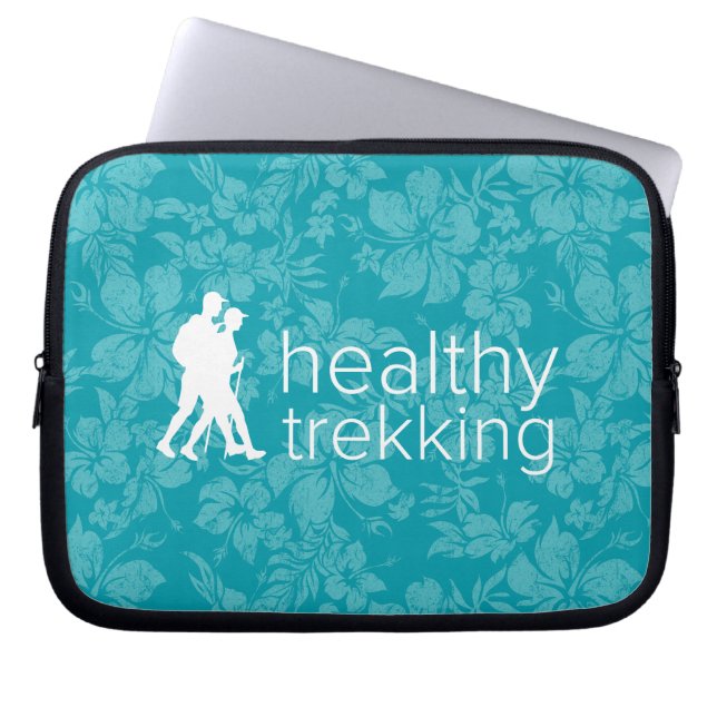 Gesunde Trekking Turq Hibiskus Logo Nass Anzug Laptopschutzhülle (Vorderseite)