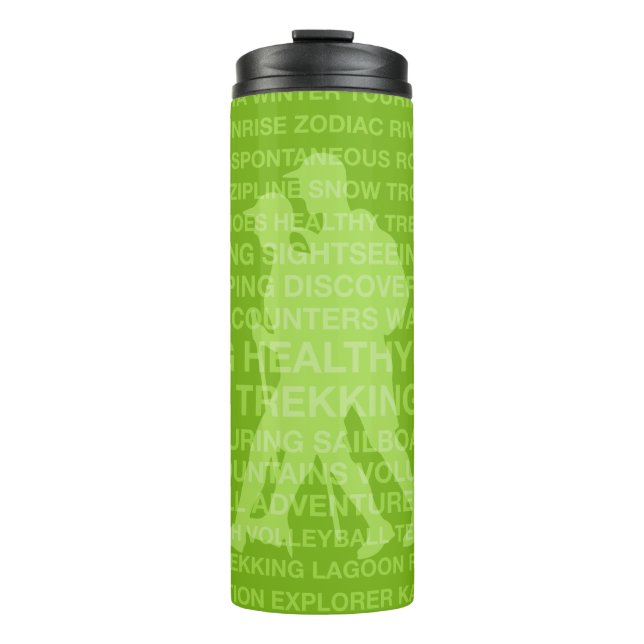 Gesunde Trekkingfahrten Lime Green Travel Thermosbecher (Vorderseite)