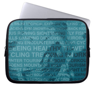 Gesunde Trekkingsurfer Typografie Aquamarin Nass A Laptopschutzhülle