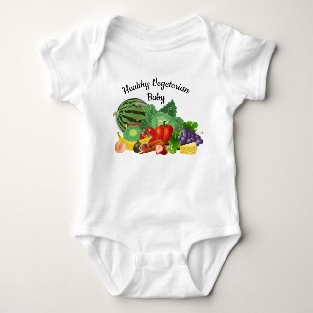 Gesunde vegetarische Baby Bodysuit Baby Strampler (Vorderseite)