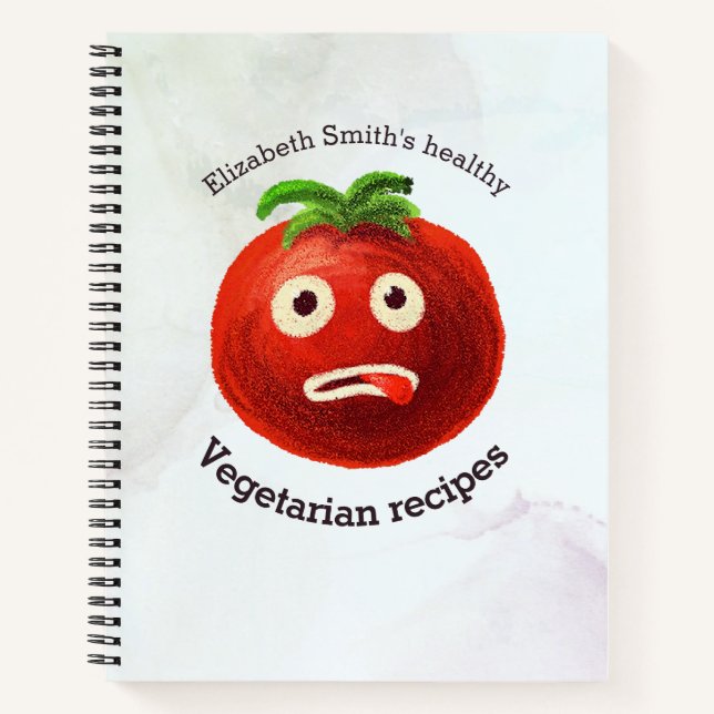 Gesunde vegetarische Rezepte Funny Tomato Name Notizbuch (Vorderseite)