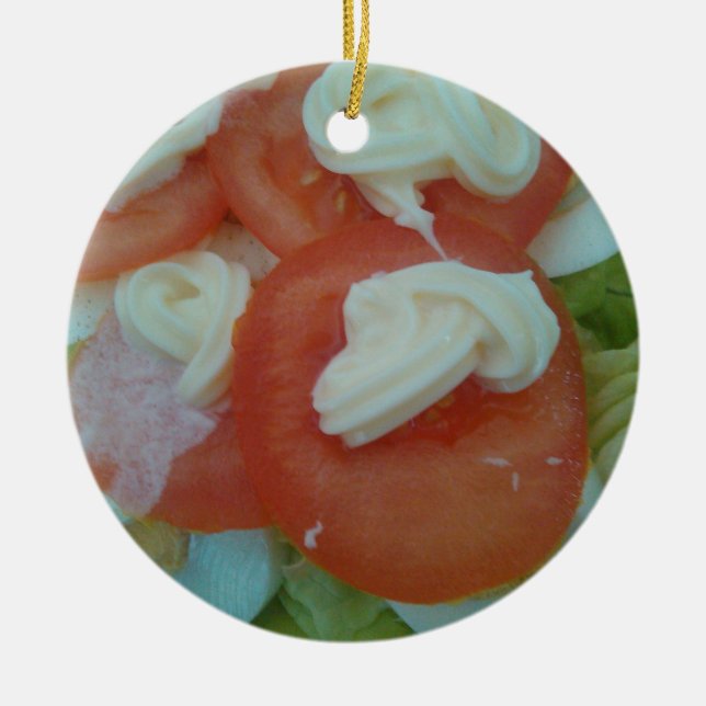 Gesunder Frühlingssalat Keramikornament (Vorne)