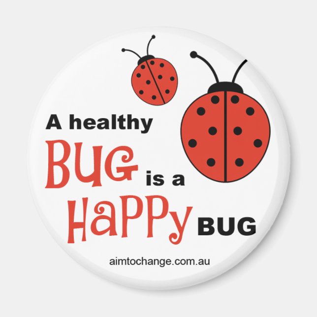 Gesunder Happy Bug - Kühlschrankmagnet (Vorne)