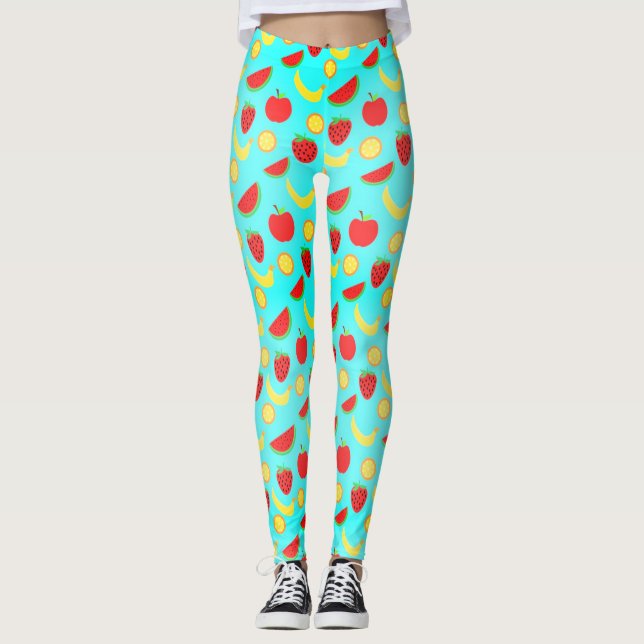 Gesundes Fruchtmuster Leggings (Vorderseite)