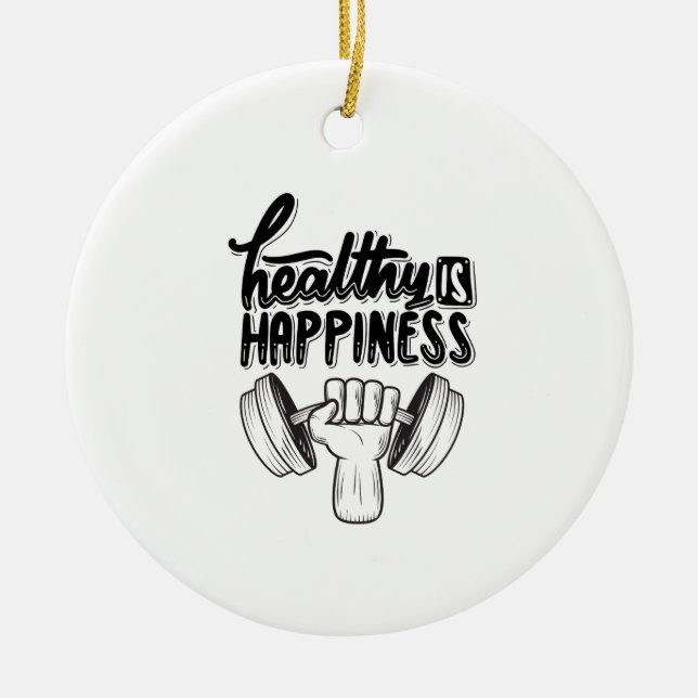 gesundes Gymnastikdesign Keramik Ornament (Vorne)