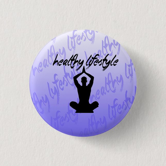 Gesundes Lifestyle-Button Button (Vorderseite)