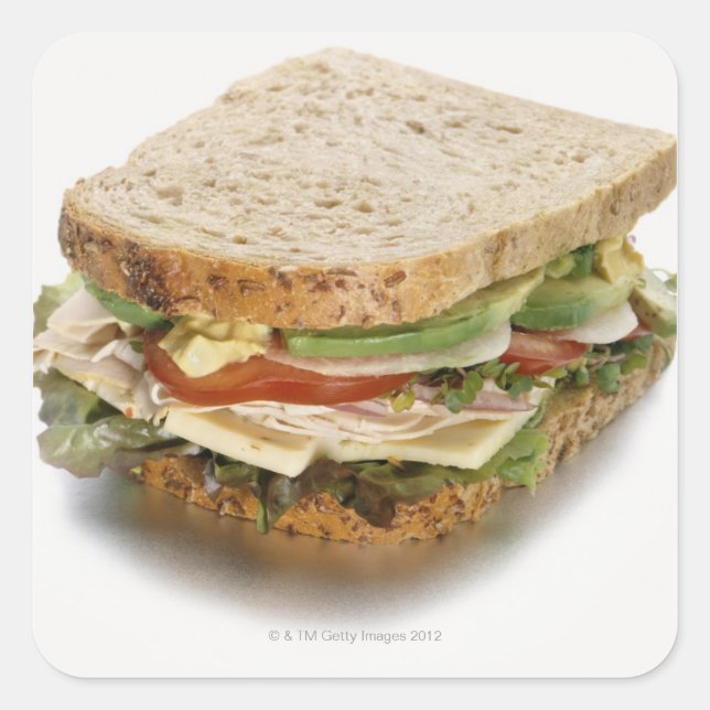 Gesundes Sandwich Quadratischer Aufkleber (Vorderseite)