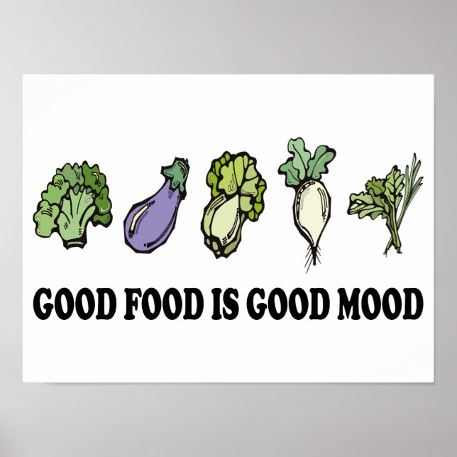 Gesundes Sprichwort gutes Essen ist gute Laune ges Poster (Vorne)