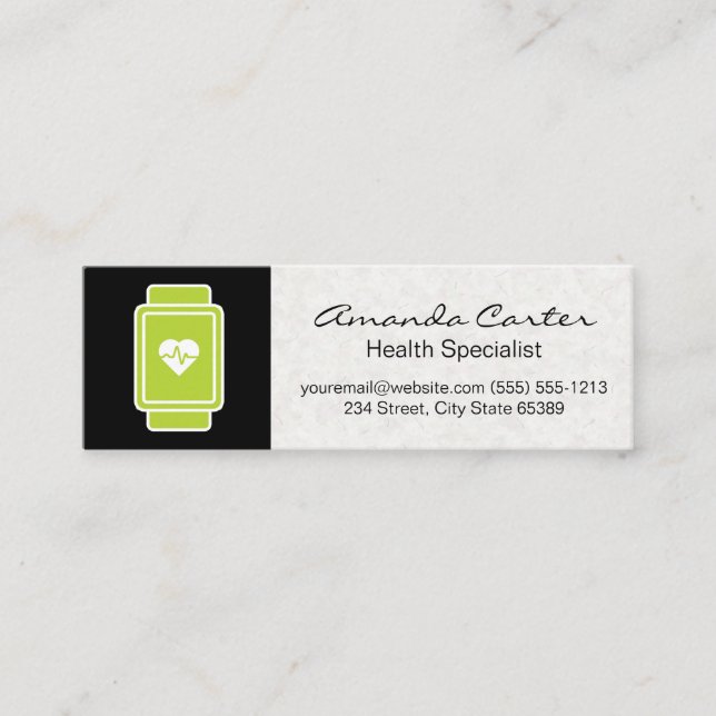 Gesundheit | Green Heart Rate Monitor Mini Visitenkarte (Vorderseite)