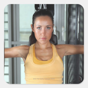 Gesundheit, Gymnastik und Fitness Quadratischer Aufkleber