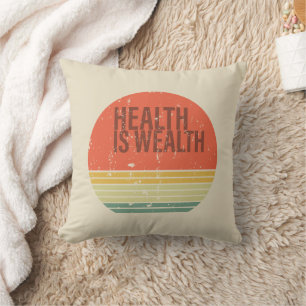 Gesundheit ist Reichtum Vintage Kissen