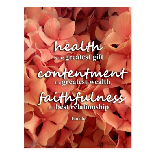 Gesundheit Zufriedenheit Und Treue Buddha Zitat Postkarte