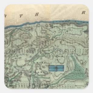 Gesundheitliche und topographische Karte von New Quadratischer Aufkleber