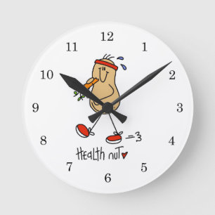 Gesundheits-Freak T-Shirts und Geschenke Runde Wanduhr
