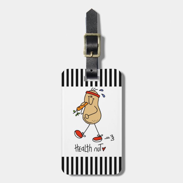 Gesundheits-Nuss-T - Shirts und Geschenke Gepäckanhänger (Vorderseite vertikal)