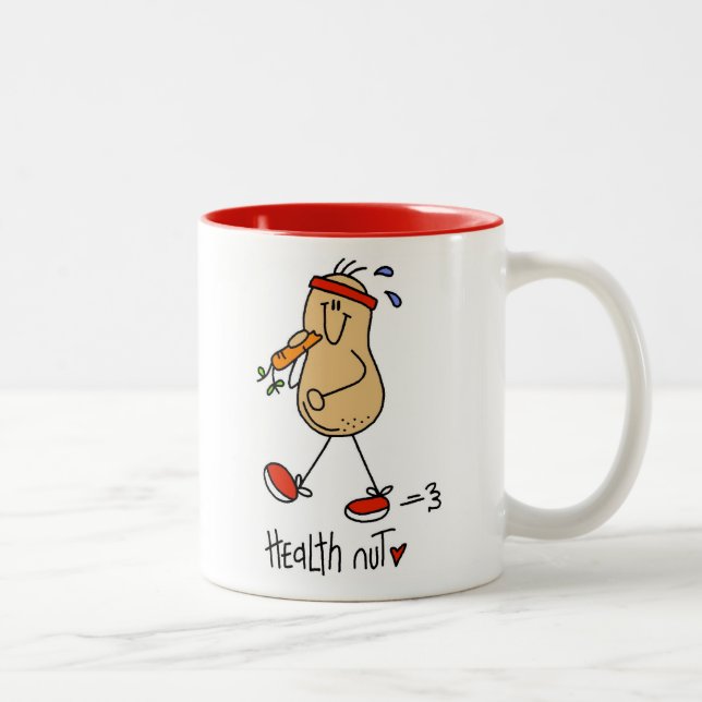 Gesundheits-Nuss-T - Shirts und Geschenke Zweifarbige Tasse (Rechts)