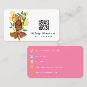 Gesundheits- und Fitness-Dame QR-Code Visitenkarte