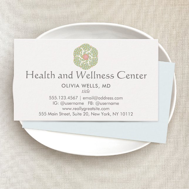 Gesundheits- und Wellness-Visitenkarte Visitenkarte (Von Creator hochgeladen)