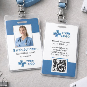 Gesundheitsarbeiter Fotoausweis Blau Ausweis