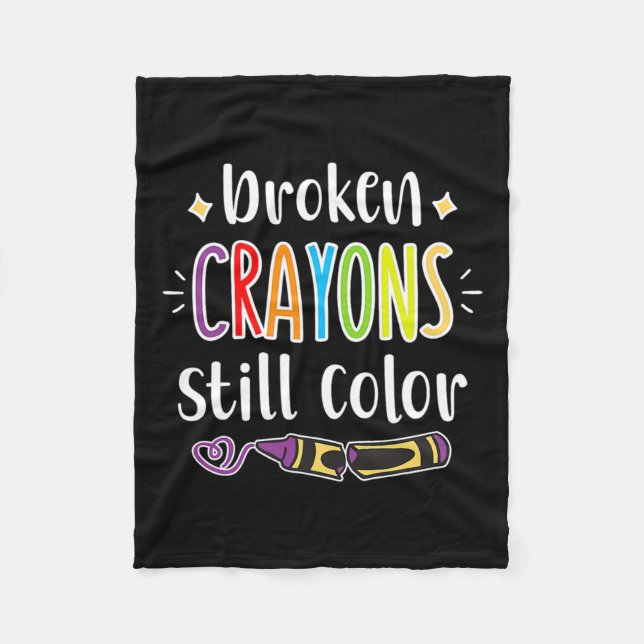 Gesundheitsbewusstsein gebrochen Crayons Standfarb Fleecedecke (Vorderseite)