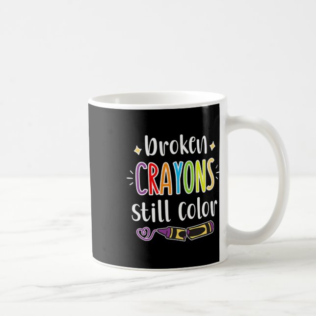 Gesundheitsbewusstsein gebrochen Crayons Standfarb Kaffeetasse (Rechts)