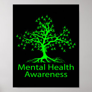Gesundheitsbewusstsein Grüner Baum Mental Health A Poster