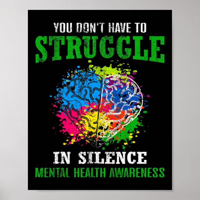 Gesundheitsbewusstsein Monat Kampf Stigma psychisc Poster (Vorne)